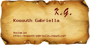 Kossuth Gabriella névjegykártya
