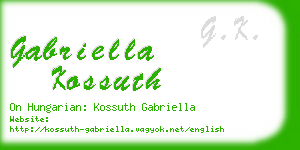 gabriella kossuth business card